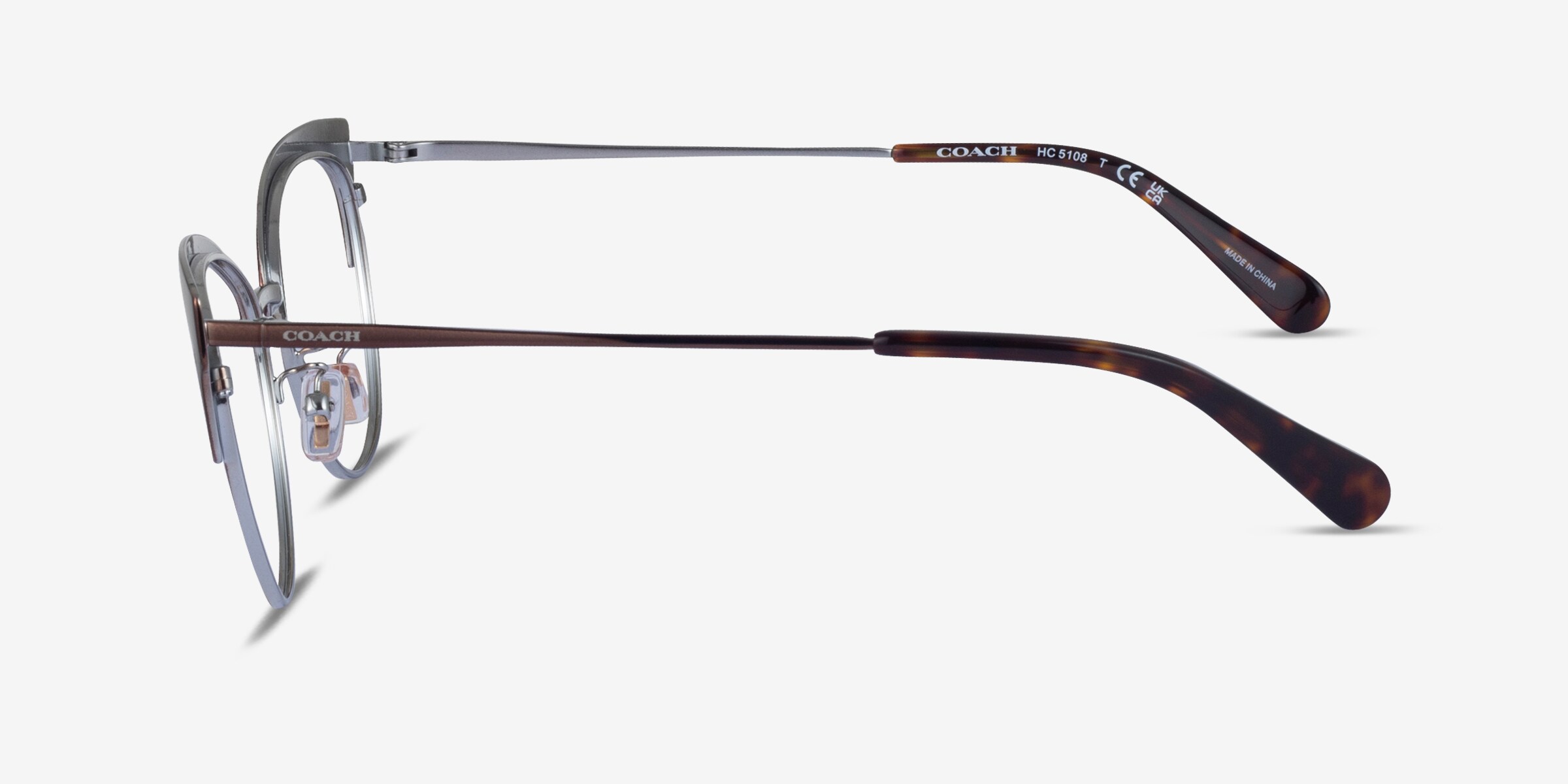 Coach HC5108 - Cat Eye Shiny Brown Frame Glasses For Women 