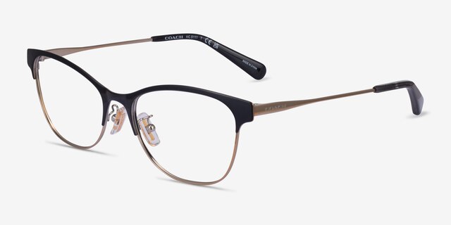 Coach HC5111 Gold Black MetalEyeglass Frames from EyeBuyDirect, Angle View
