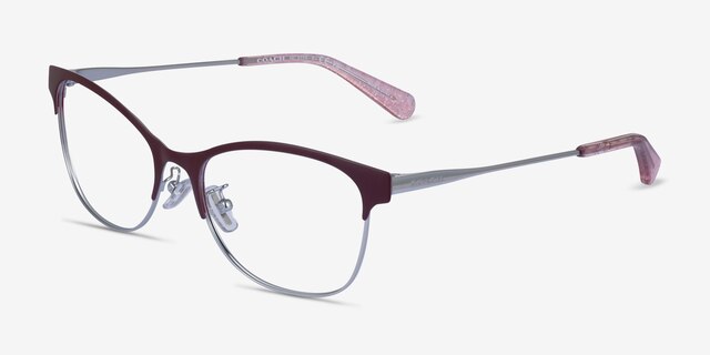 Coach HC5111 Burgundy Silver MetalEyeglass Frames from EyeBuyDirect, Angle View