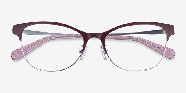 Coach HC5111 Burgundy Silver MetalEyeglass Frames from EyeBuyDirect, Closed View