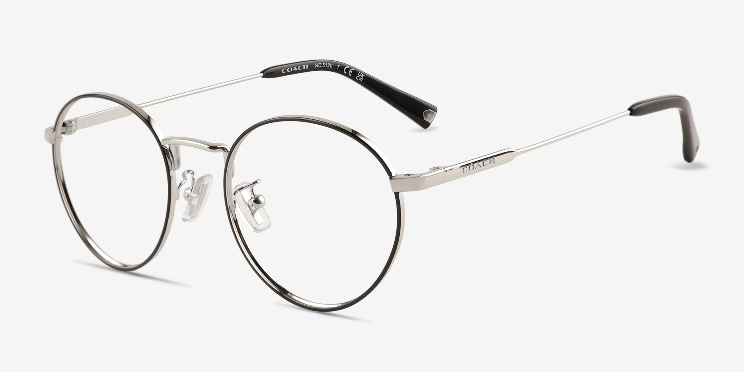 Coach HC5120 - Round Black Silver Frame Eyeglasses | Eyebuydirect