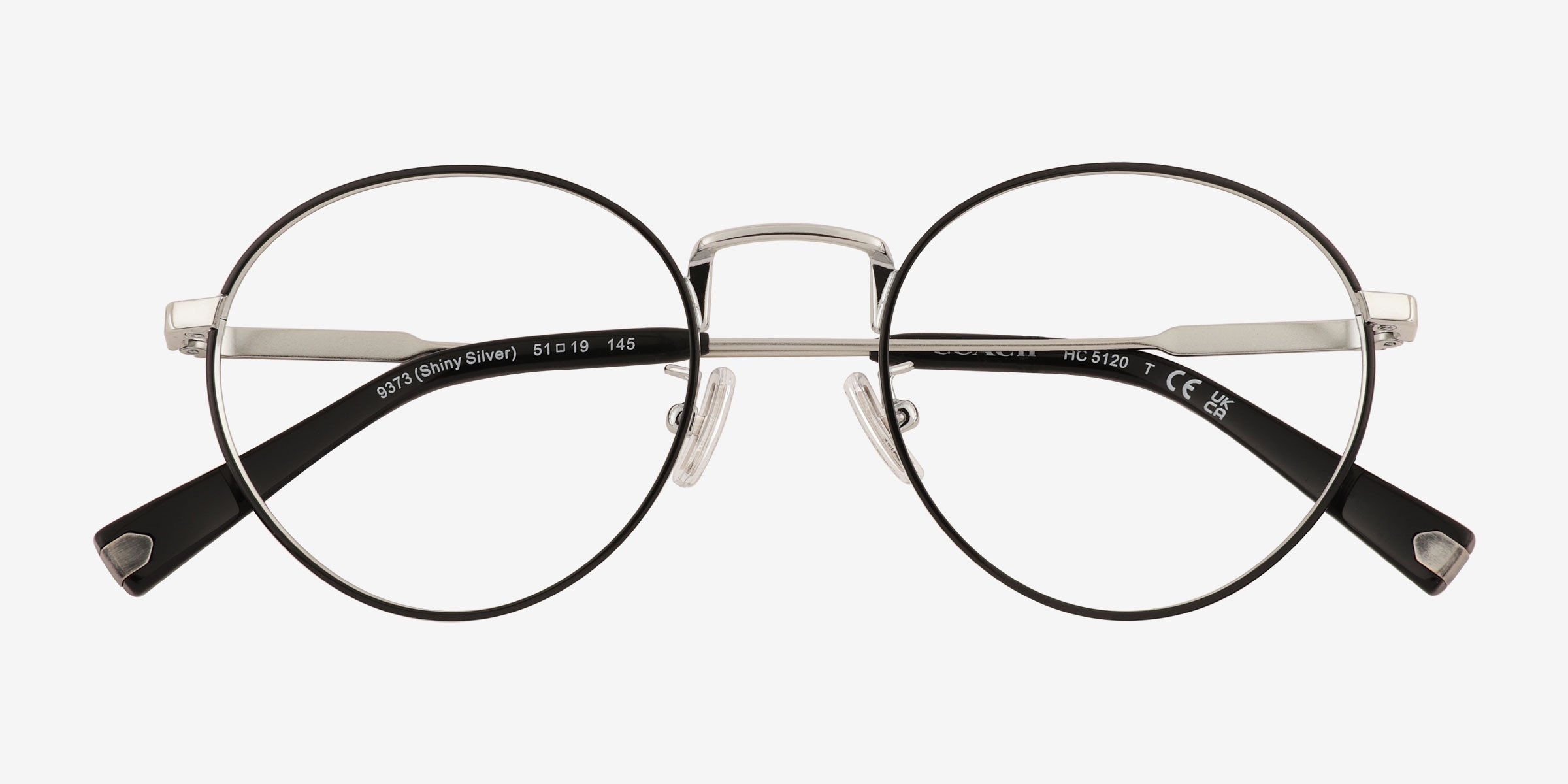 Coach HC5120 - Round Black Silver Frame Eyeglasses | Eyebuydirect