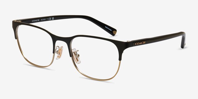 Coach HC5131 Black Gold MetalEyeglass Frames from EyeBuyDirect, Angle View