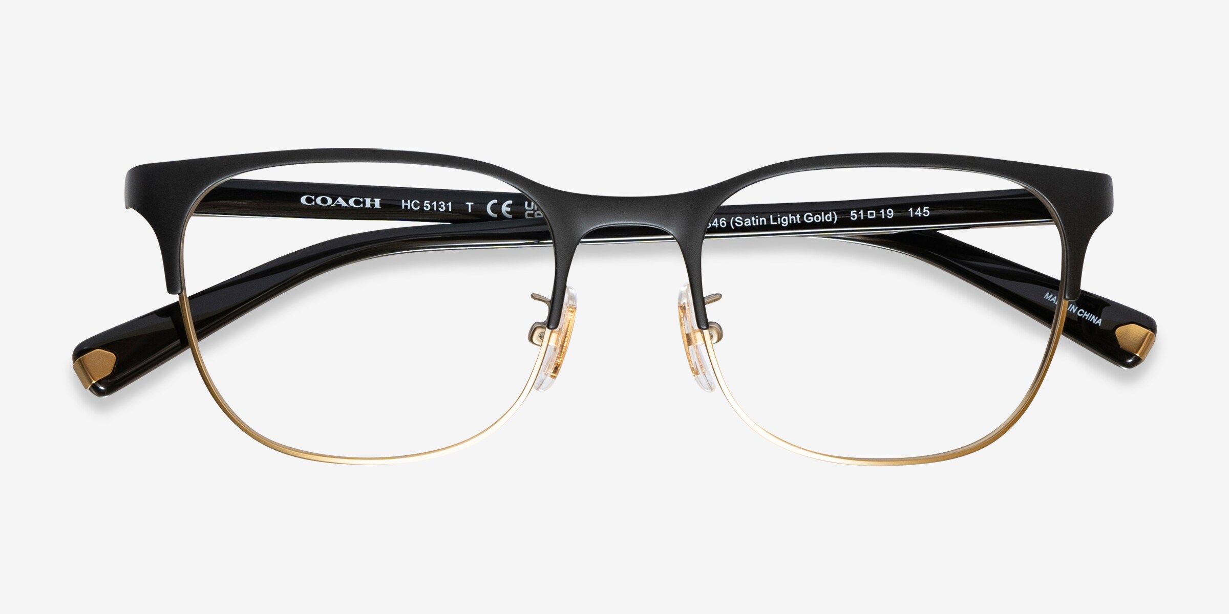 Coach HC5131 - Square Black Gold Frame Eyeglasses | Eyebuydirect