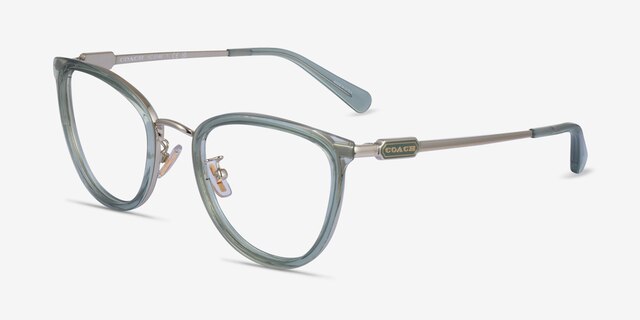 Coach HC5146 Transparent Green Gold MetalEyeglass Frames from EyeBuyDirect, Angle View