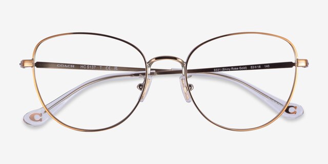 Coach HC5137 Shiny Rose Gold MetalEyeglass Frames from EyeBuyDirect, Closed View