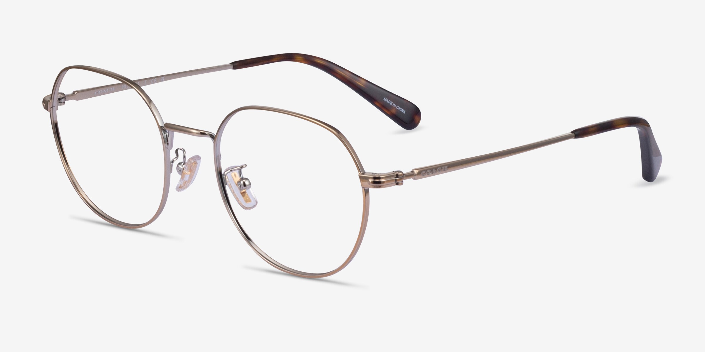 Coach HC5141 - Round Shiny Light Gold Frame Eyeglasses
