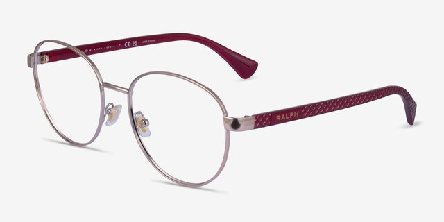 Ralph RA6050 Shiny Rose Gold MetalEyeglass Frames from EyeBuyDirect, Angle View