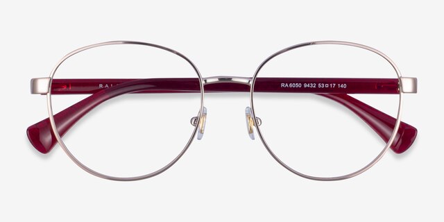 Ralph RA6050 Shiny Rose Gold MetalEyeglass Frames from EyeBuyDirect, Closed View