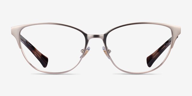Ralph RA6055 Shiny Silver MetalEyeglass Frames from EyeBuyDirect, Front View