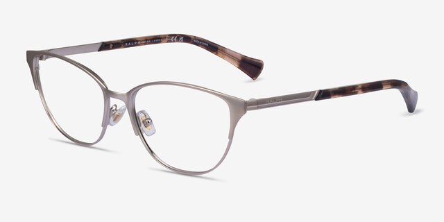 Ralph RA6055 Shiny Silver MetalEyeglass Frames from EyeBuyDirect, Angle View