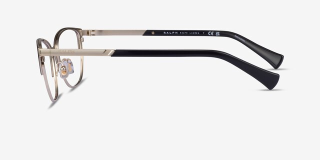 Ralph RA6055 Black Gold MetalEyeglass Frames from EyeBuyDirect, Side View