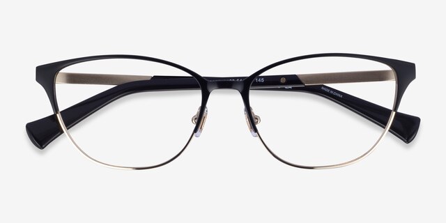 Ralph RA6055 Black Gold MetalEyeglass Frames from EyeBuyDirect, Closed View