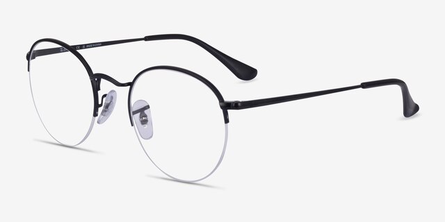 Ray-Ban RB3947V Round Shiny Black MetalEyeglass Frames from EyeBuyDirect, Angle View