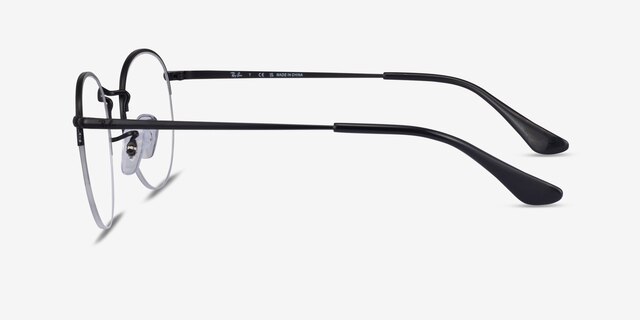 Ray-Ban RB3947V Round Shiny Black MetalEyeglass Frames from EyeBuyDirect, Side View