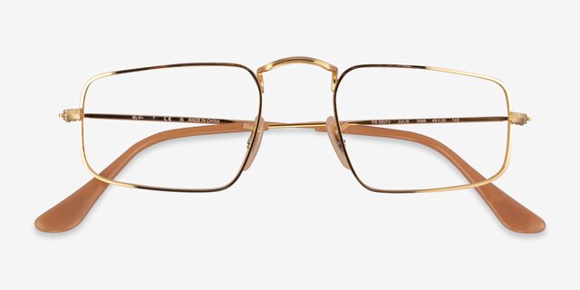 Ray-Ban RB3957V Julie Shiny Gold MetalEyeglass Frames from EyeBuyDirect, Closed View