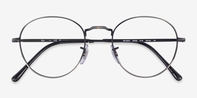 Ray-Ban RB3582V David Black Bronze Gradient MetalEyeglass Frames from EyeBuyDirect, Closed View