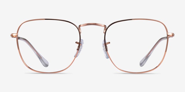 Ray-Ban RB3857V Frank Shiny Rose Gold MetalEyeglass Frames from EyeBuyDirect, Front View