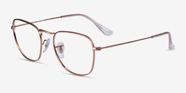 Ray-Ban RB3857V Frank Shiny Rose Gold MetalEyeglass Frames from EyeBuyDirect, Angle View