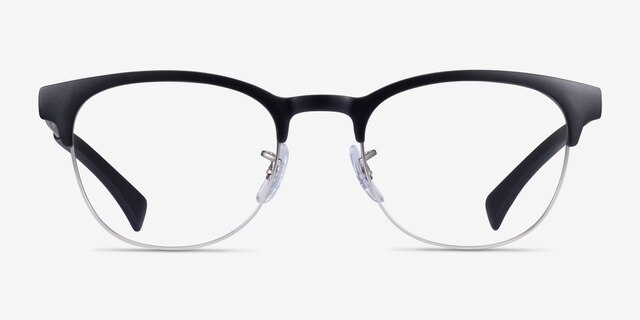 Ray-Ban RB6317 Black Silver MetalEyeglass Frames from EyeBuyDirect, Front View