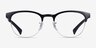 Ray-Ban RB6317 Black Silver MetalEyeglass Frames from EyeBuyDirect, Front View
