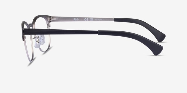 Ray-Ban RB6317 Black Silver MetalEyeglass Frames from EyeBuyDirect, Side View