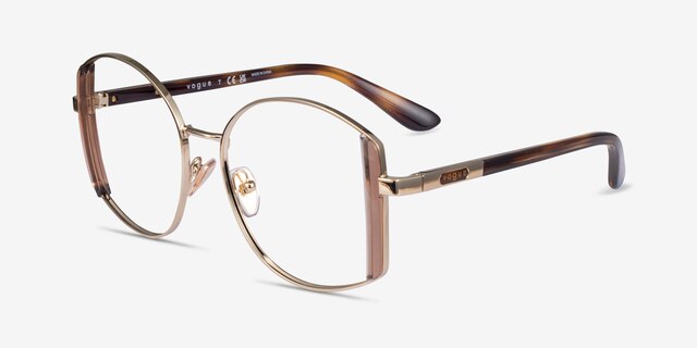 Vogue Eyewear VO4269 Pale Gold Brown MetalEyeglass Frames from EyeBuyDirect, Angle View