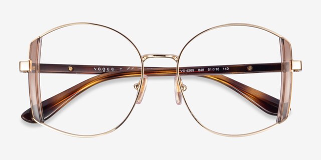 Vogue Eyewear VO4269 Pale Gold Brown MetalEyeglass Frames from EyeBuyDirect, Closed View
