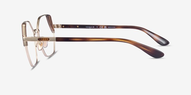 Vogue Eyewear VO4270 Shiny Gold Brown MetalEyeglass Frames from EyeBuyDirect, Side View
