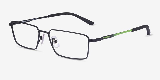 ARNETTE Quadra Black MetalEyeglass Frames from EyeBuyDirect, Angle View