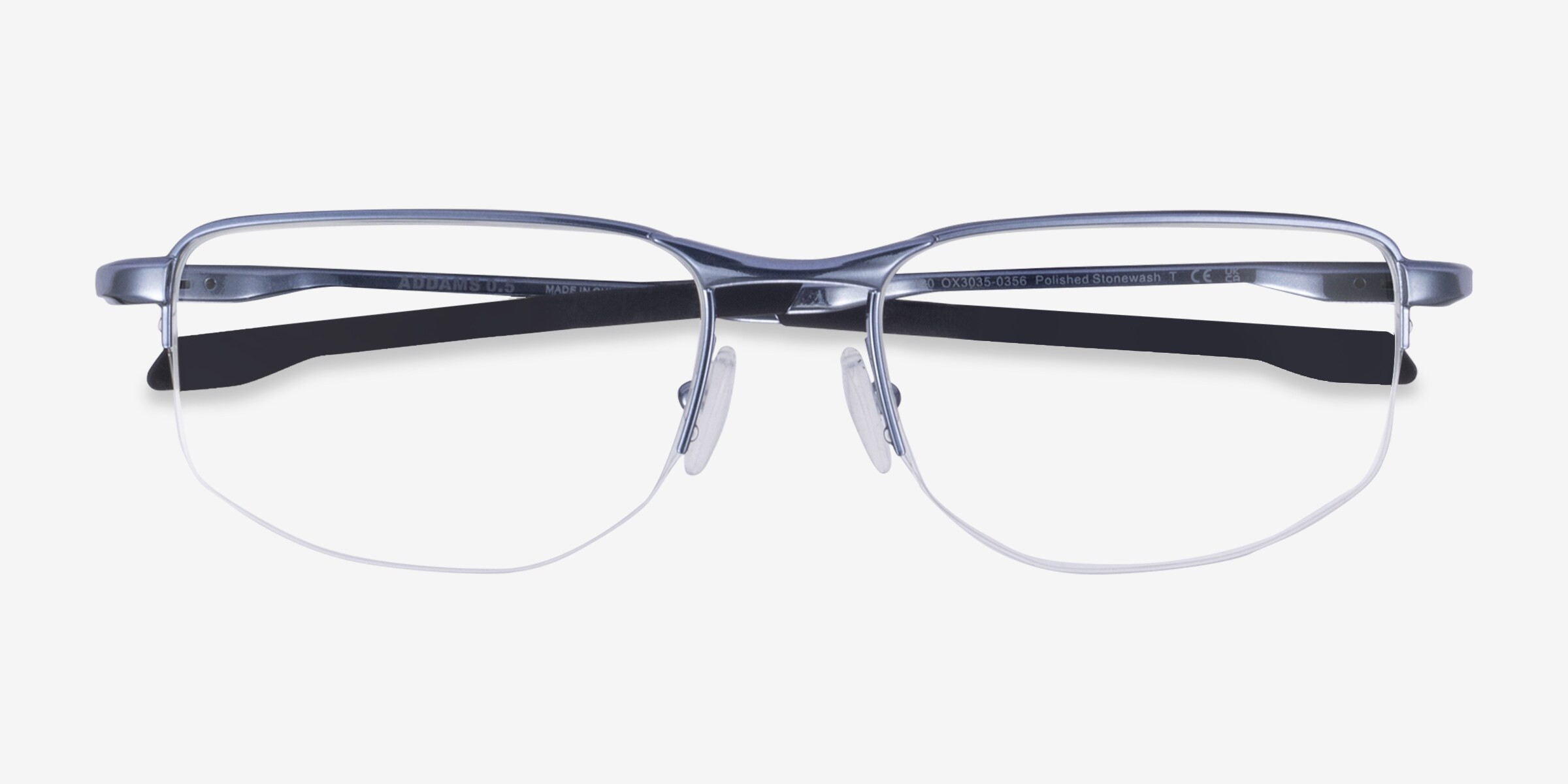 Oakley Addams 0.5 - Rectangle Polished Stonewash Frame Eyeglasses