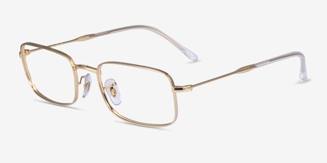 Ray-Ban RB3746V Gold MetalEyeglass Frames from EyeBuyDirect, Angle View