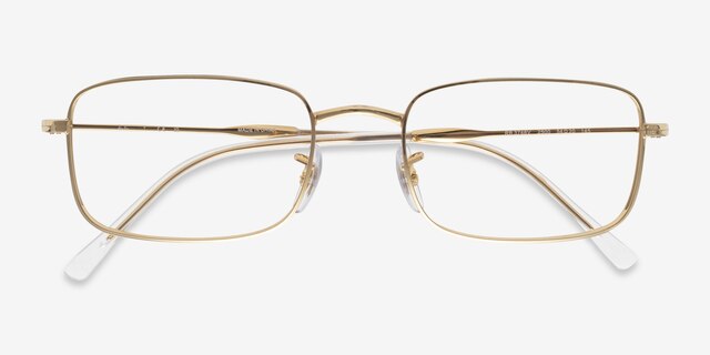 Ray-Ban RB3746V Gold MetalEyeglass Frames from EyeBuyDirect, Closed View
