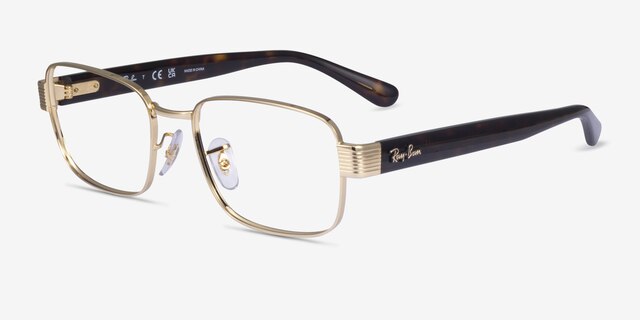 Ray-Ban RB6529 Gold AcetateEyeglass Frames from EyeBuyDirect, Angle View