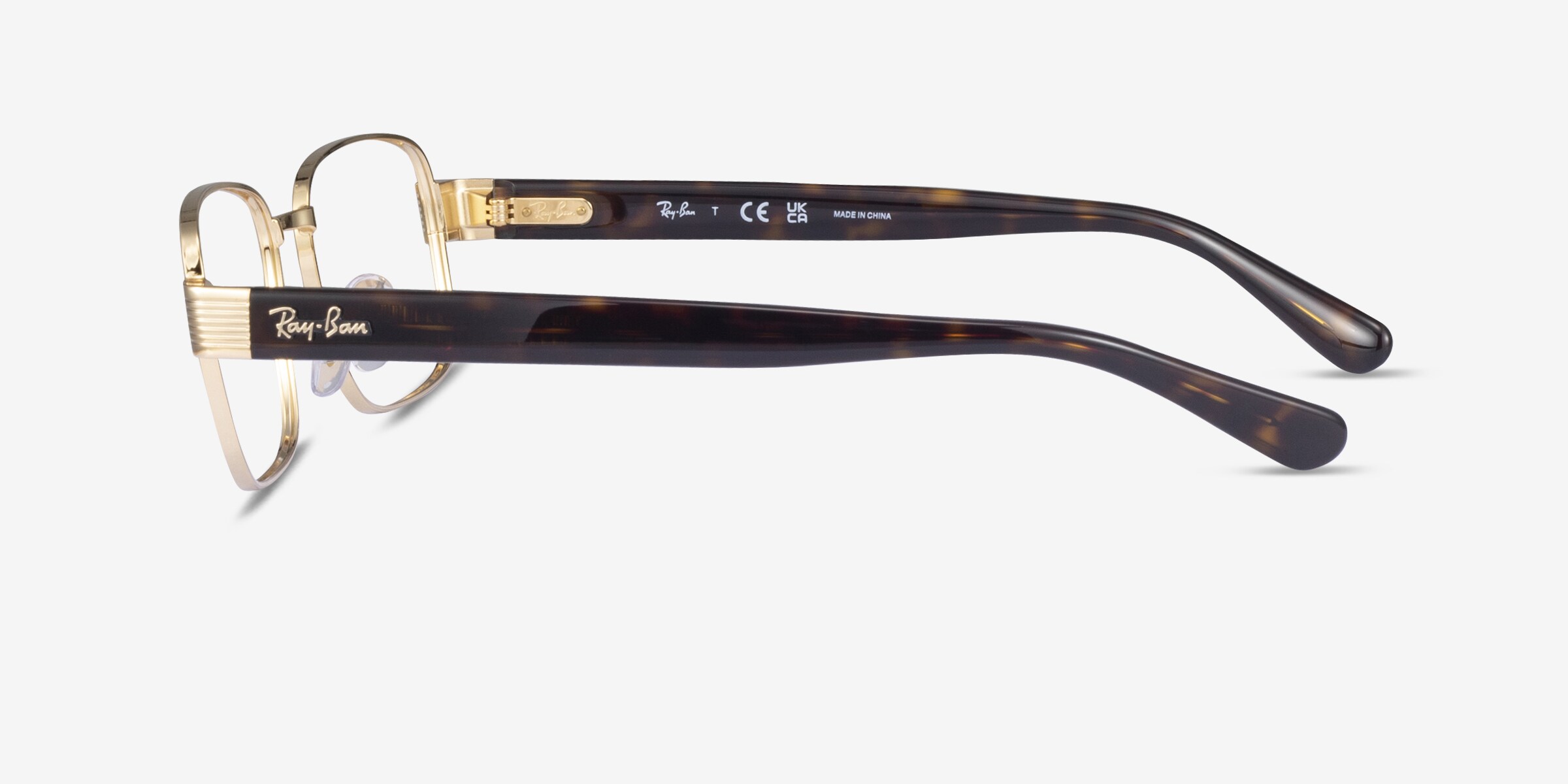 Ray-Ban RB6529 - Rectangle Gold Frame Eyeglasses | Eyebuydirect