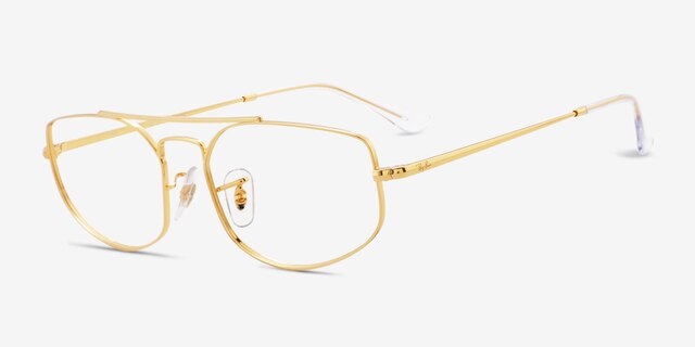 Ray-Ban RB6545 Explorer 5 Gold MetalEyeglass Frames from EyeBuyDirect, Angle View