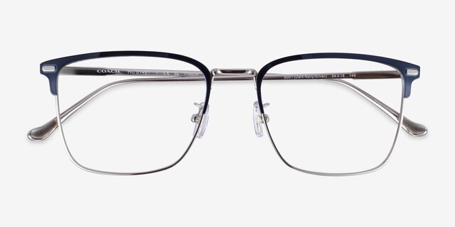 Coach HC5149T Navy Silver TitaniumEyeglass Frames from EyeBuyDirect, Closed View