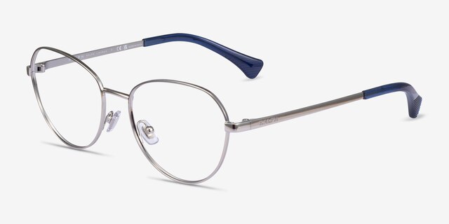 Ralph RA6054 Gunmetal Blue MetalEyeglass Frames from EyeBuyDirect, Angle View