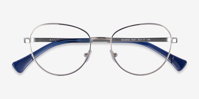 Ralph RA6054 Gunmetal Blue MetalEyeglass Frames from EyeBuyDirect, Closed View