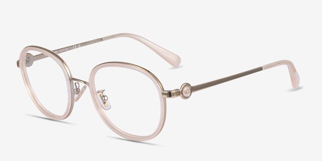 Coach HC5129 Shiny Rose Gold AcetateEyeglass Frames from EyeBuyDirect, Angle View