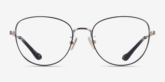 Coach HC5137 Black Gold MetalEyeglass Frames from EyeBuyDirect, Front View