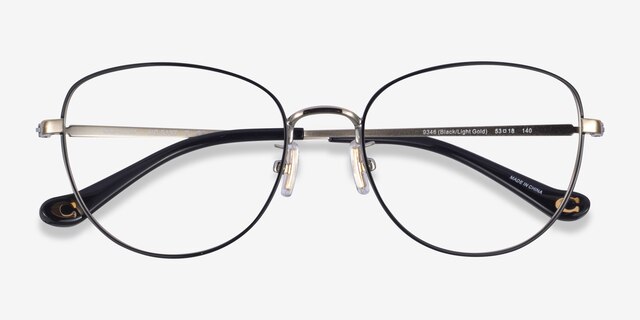 Coach HC5137 Black Gold MetalEyeglass Frames from EyeBuyDirect, Closed View
