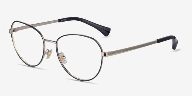 Ralph RA6054 Black MetalEyeglass Frames from EyeBuyDirect, Angle View