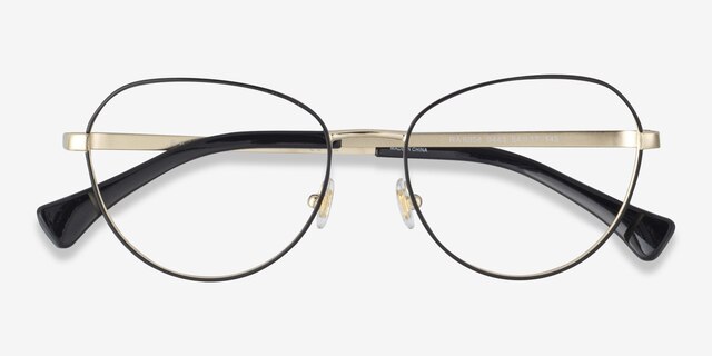 Ralph RA6054 Black MetalEyeglass Frames from EyeBuyDirect, Closed View