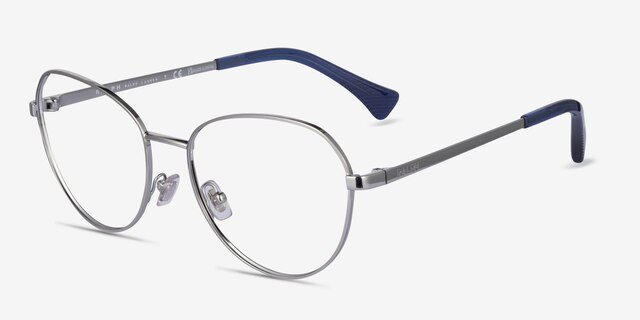 Ralph RA6054 Silver MetalEyeglass Frames from EyeBuyDirect, Angle View