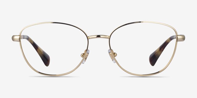 Ralph RA6057 Light Gold MetalEyeglass Frames from EyeBuyDirect, Front View