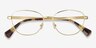 Ralph RA6057 Light Gold MetalEyeglass Frames from EyeBuyDirect, Closed View
