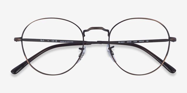 Ray-Ban RB3582V David Gradient Bronze MetalEyeglass Frames from EyeBuyDirect, Closed View
