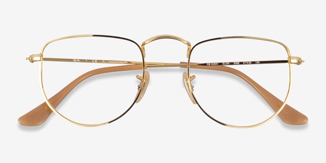 Ray-Ban RB3958V Elon Gold MetalEyeglass Frames from EyeBuyDirect, Closed View