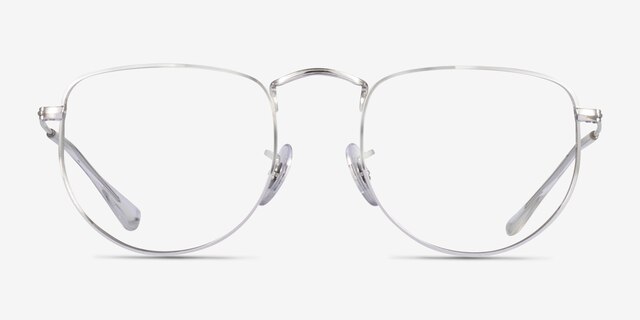 Ray-Ban RB3958V Elon Shiny Silver MetalEyeglass Frames from EyeBuyDirect, Front View